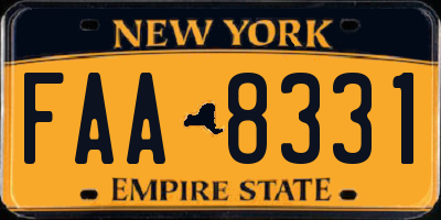 NY license plate FAA8331