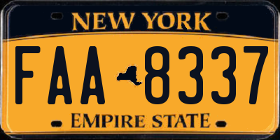 NY license plate FAA8337
