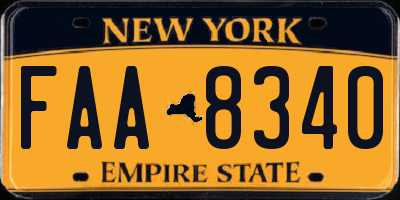 NY license plate FAA8340