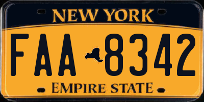 NY license plate FAA8342