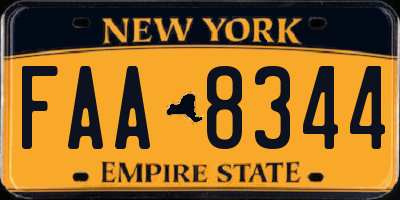 NY license plate FAA8344