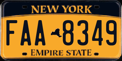 NY license plate FAA8349