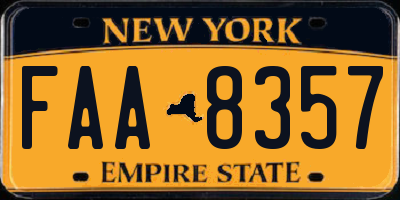 NY license plate FAA8357