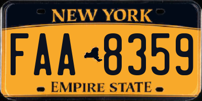 NY license plate FAA8359