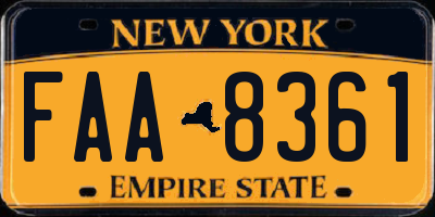 NY license plate FAA8361