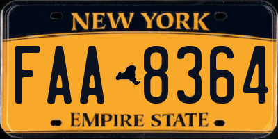 NY license plate FAA8364