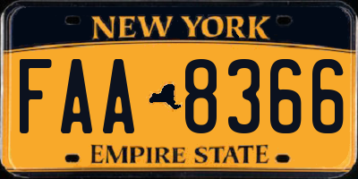 NY license plate FAA8366