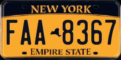NY license plate FAA8367
