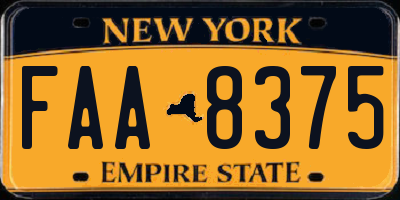 NY license plate FAA8375