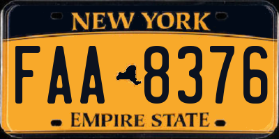 NY license plate FAA8376