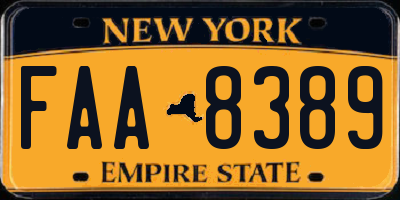 NY license plate FAA8389