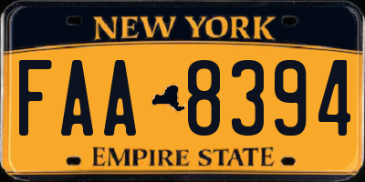 NY license plate FAA8394