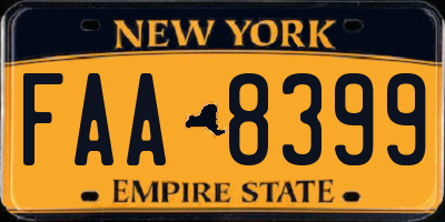 NY license plate FAA8399