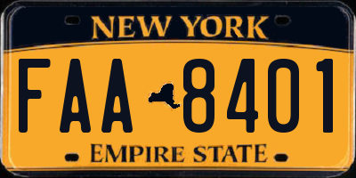NY license plate FAA8401