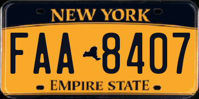 NY license plate FAA8407