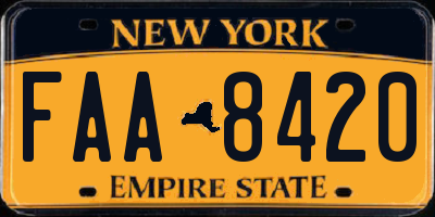 NY license plate FAA8420