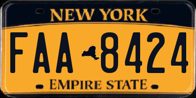 NY license plate FAA8424