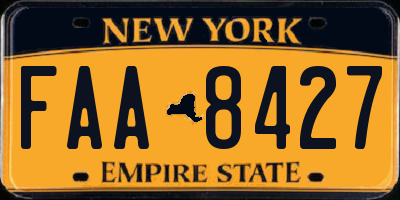 NY license plate FAA8427