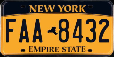 NY license plate FAA8432