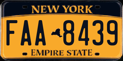 NY license plate FAA8439