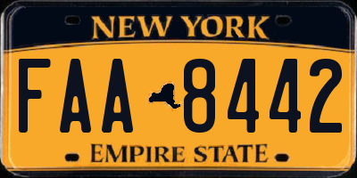 NY license plate FAA8442