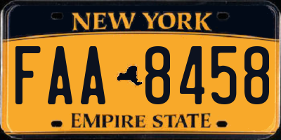 NY license plate FAA8458