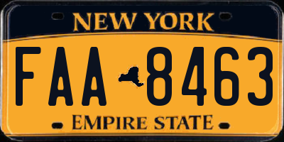 NY license plate FAA8463