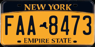NY license plate FAA8473