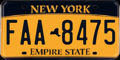 NY license plate FAA8475