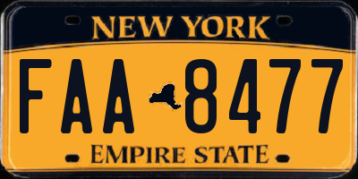 NY license plate FAA8477
