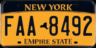NY license plate FAA8492