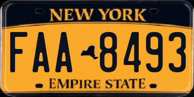 NY license plate FAA8493