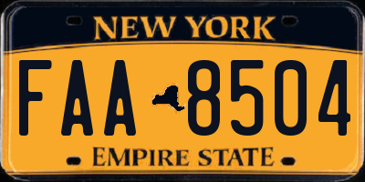 NY license plate FAA8504