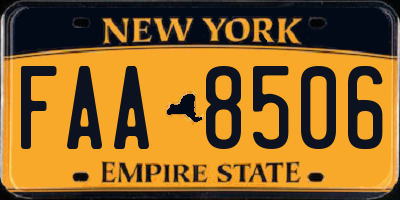 NY license plate FAA8506