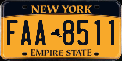 NY license plate FAA8511