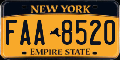 NY license plate FAA8520