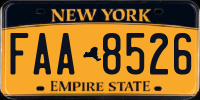 NY license plate FAA8526