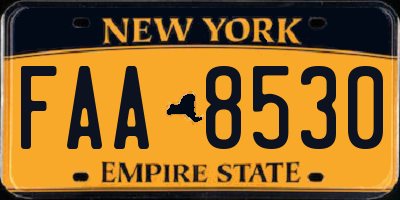 NY license plate FAA8530