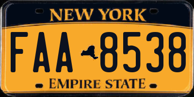 NY license plate FAA8538