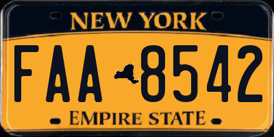 NY license plate FAA8542