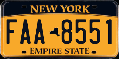 NY license plate FAA8551