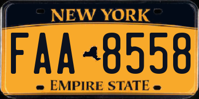 NY license plate FAA8558