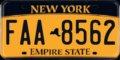 NY license plate FAA8562