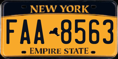 NY license plate FAA8563