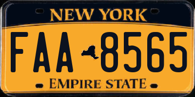 NY license plate FAA8565