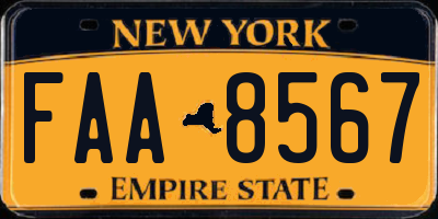 NY license plate FAA8567