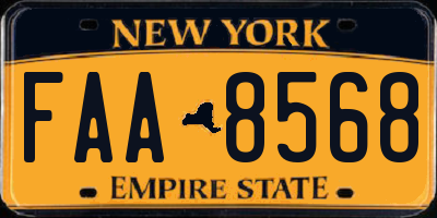 NY license plate FAA8568