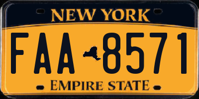 NY license plate FAA8571