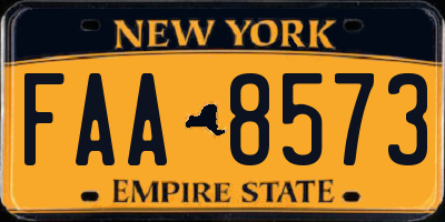 NY license plate FAA8573