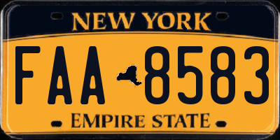 NY license plate FAA8583